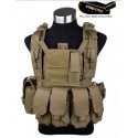 TMC RRV Style Modular Chest Rig with Pouch (Coyote Brown)