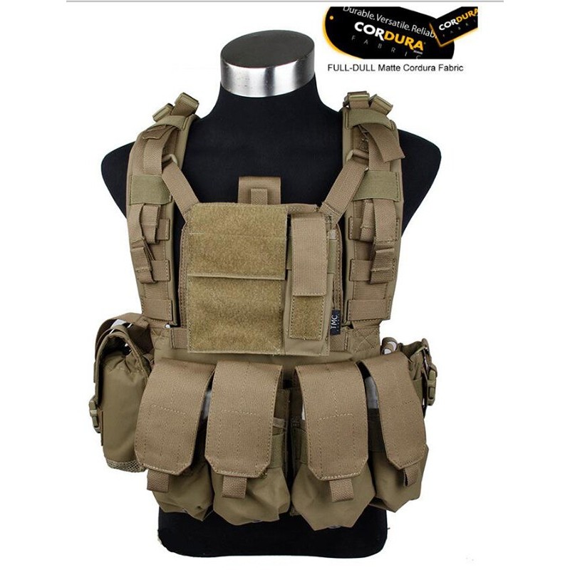 TMC RRV Style Modular Chest Rig with Pouch (Coyote Brown)