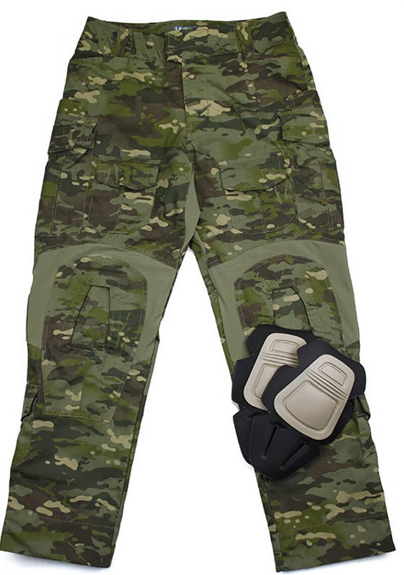 TMC Multicam Black Tactical Military Combat 3G Field Pants with Pads 