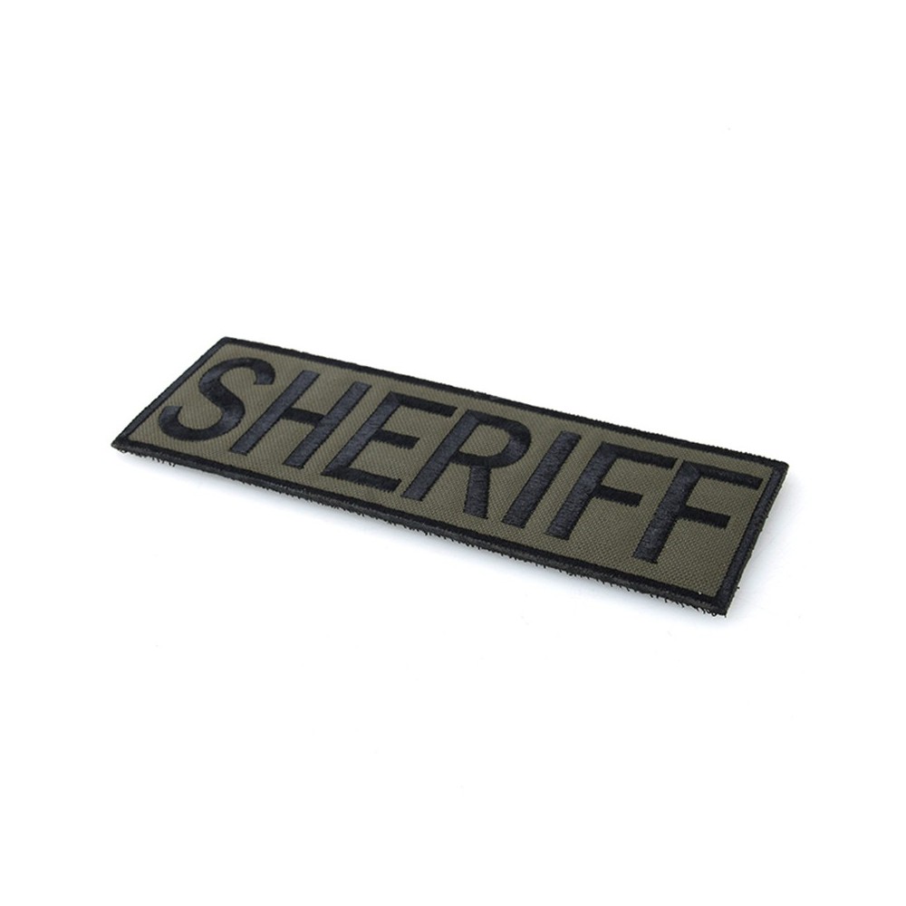Sheriff embroidery Patch 3x6 and 2x4 hook od green 
